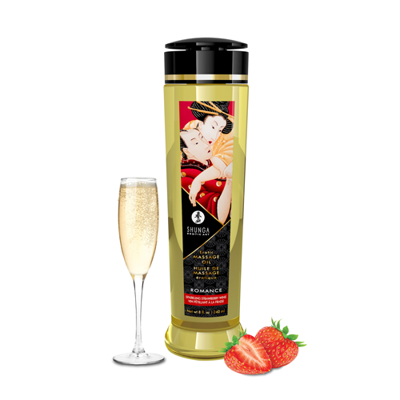 Shunga - Huile à massage - Romance Fraise & Champagne