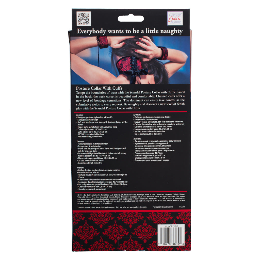 Scandal - Posture Collar With Cuffs
