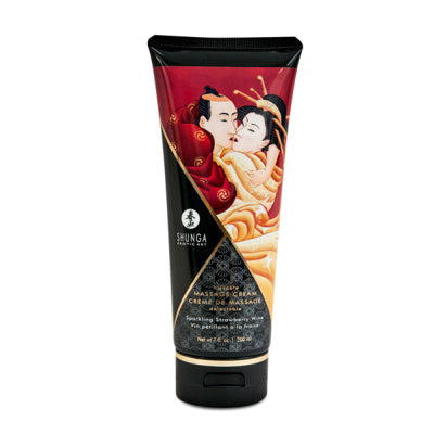 Shunga - Crème de massage - Vin pétillant à la fraise