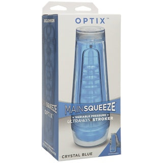 Main Squeeze - Masturbateur Optix - Bleu Transparent