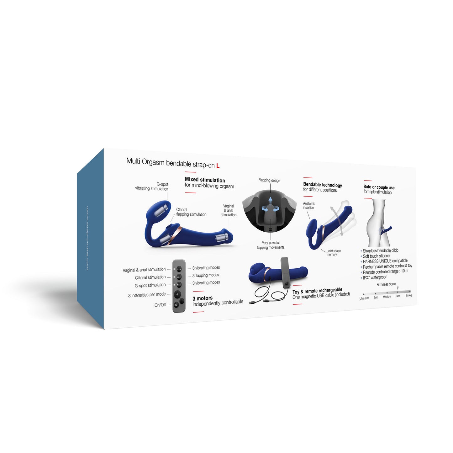 Strap-On-Me - Strap-on Flexible Multi-Orgasme - Grand - Bleu
