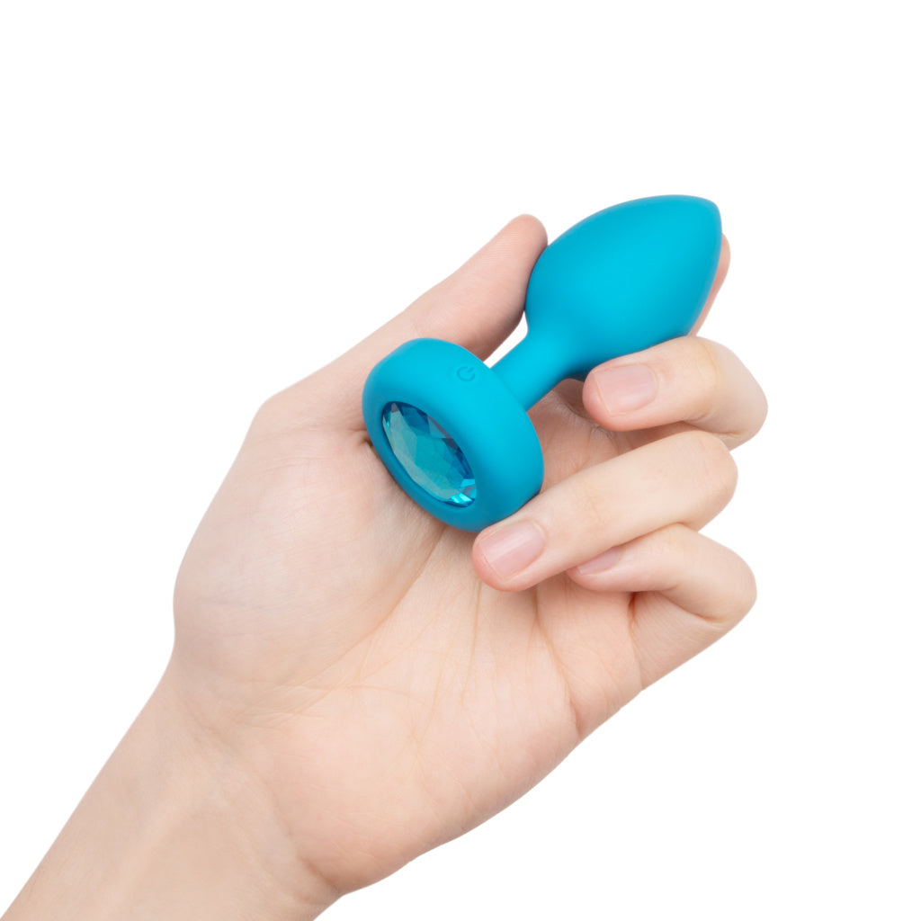 B-Vibe - Vibrating Jewel Plug - P/M - Aquamarine