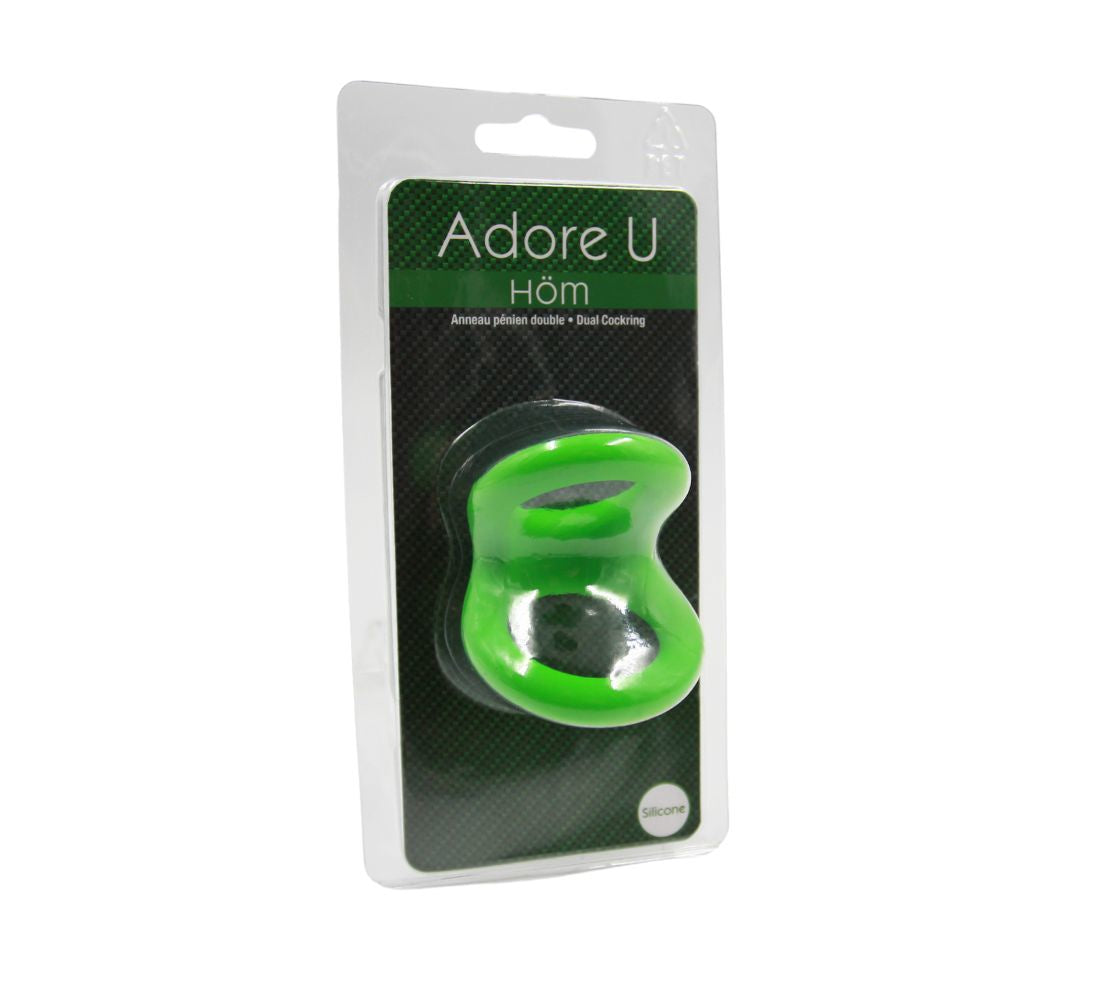 Adore U Höm - Anneau pénien Silicone Double M - Vert