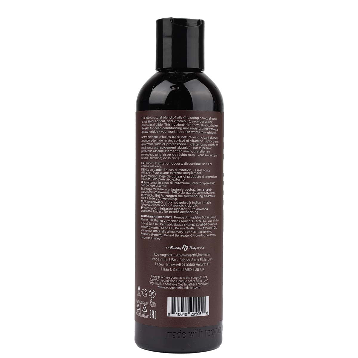 Hemp Seed - Huile Corporelle et à Massage - Kashmir Musk 8oz