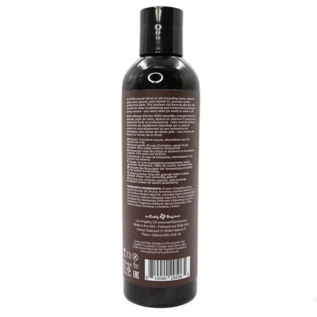 Hemp Seed - Huile Corporelle et à Massage - Baie Rose 8oz