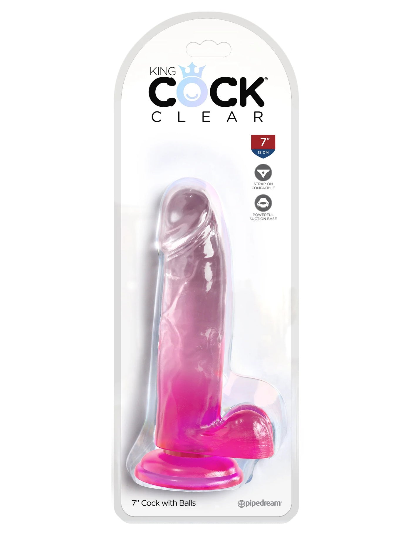 King Cock - Dildo 7 po Avec Testicules - Rose