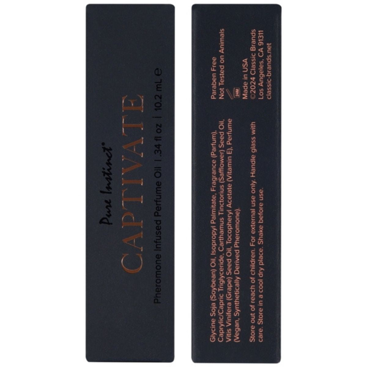 Pure Instinct - Huile De Parfum Infusé aux Phéromones - Captivate 10.2ml