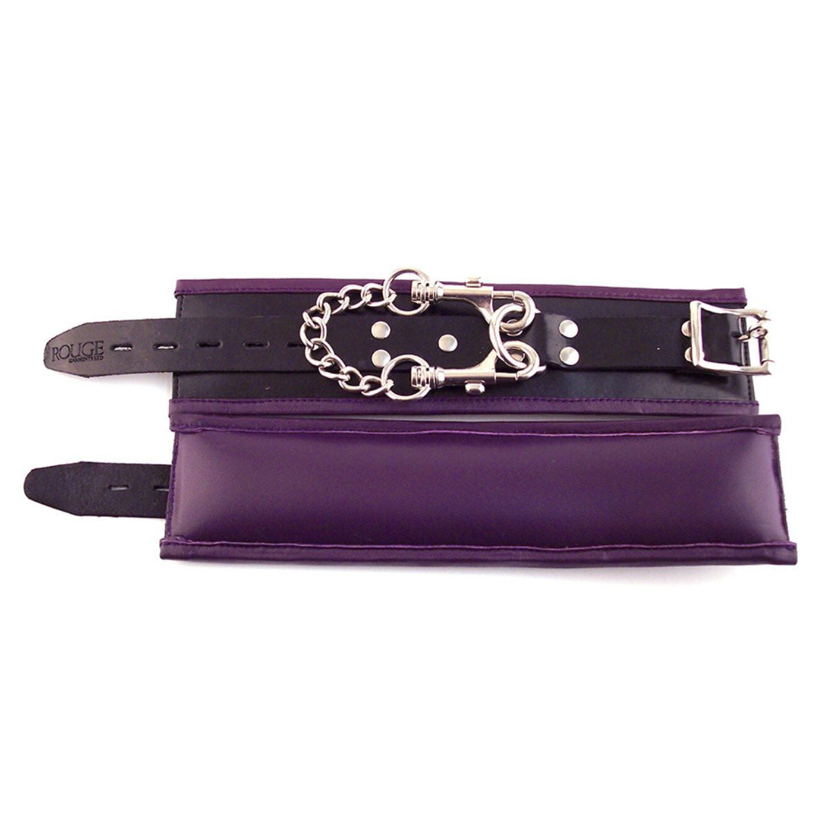 Rouge - Menottes de Poignet Rembourré - Noir/Mauve
