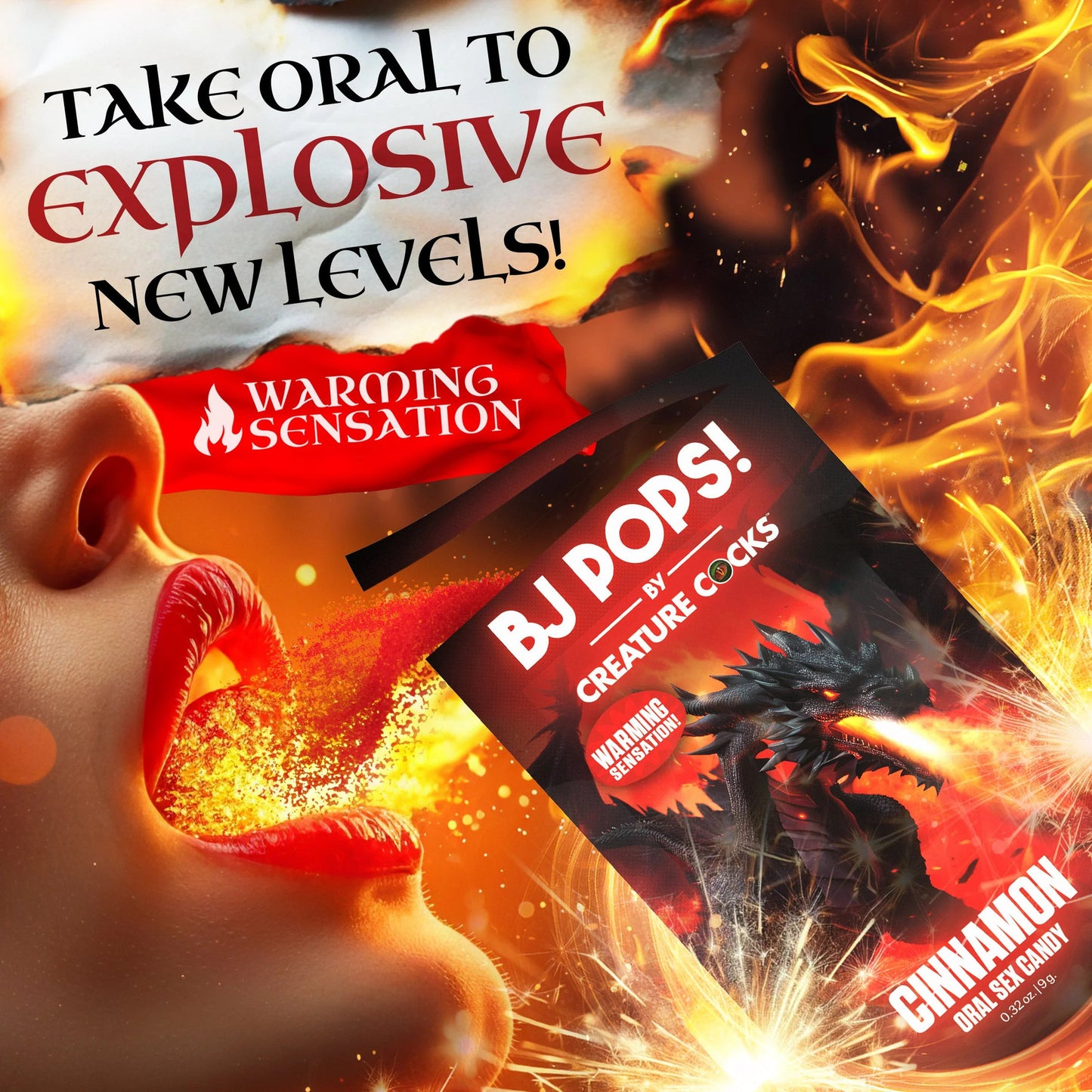 Creature Cock - BJ Pops! Warming Oral Sex Candy - Cinnamon