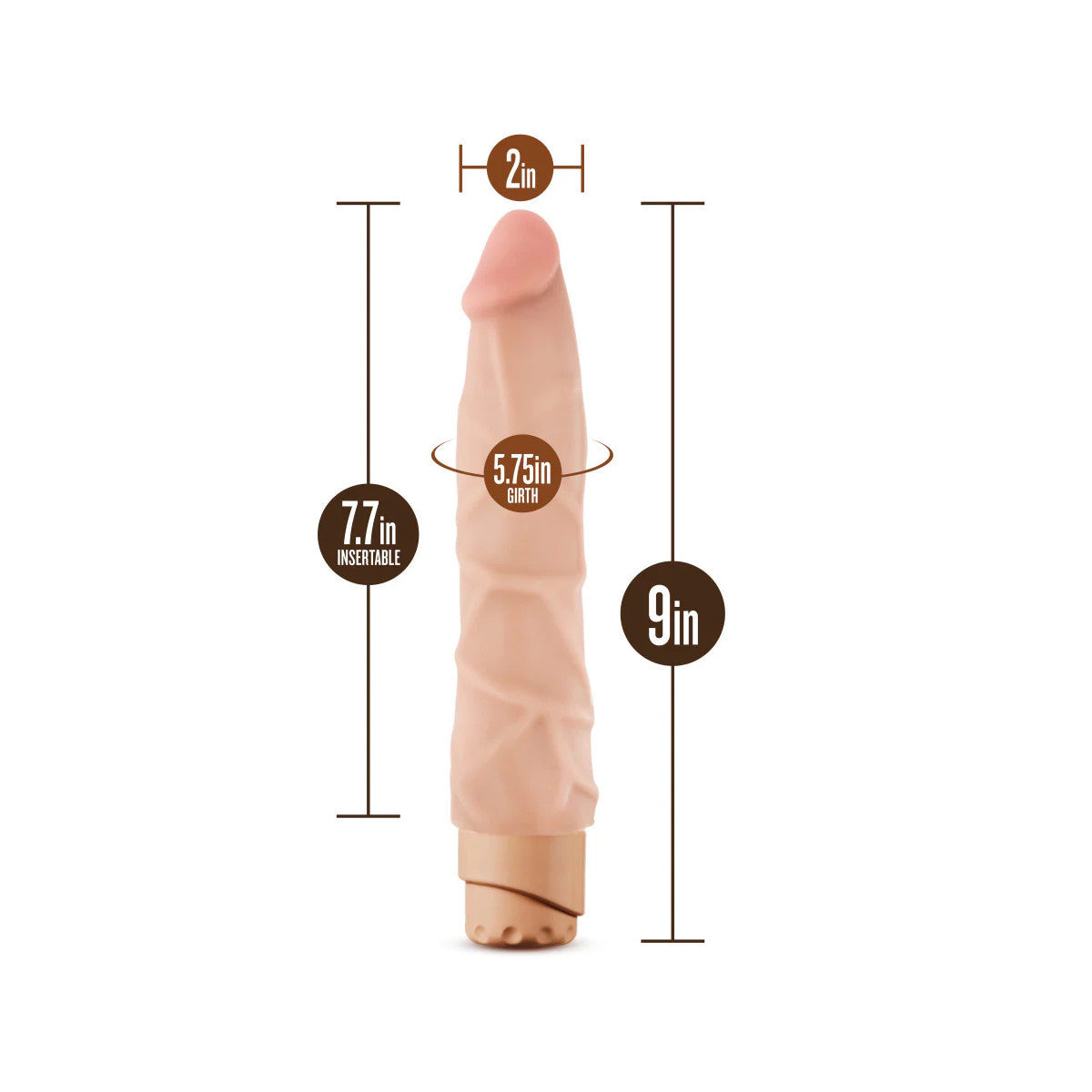 Dr. Skin - Vibe1 Vibrateur Réaliste 9po - Beige