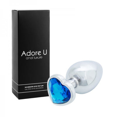 Anal Luxure - Plug Anal Coeur - Bleu - Grand