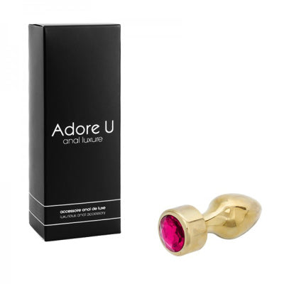 Anal Luxure - Plug Anal Doré - Rose - Medium *Vente Finale*