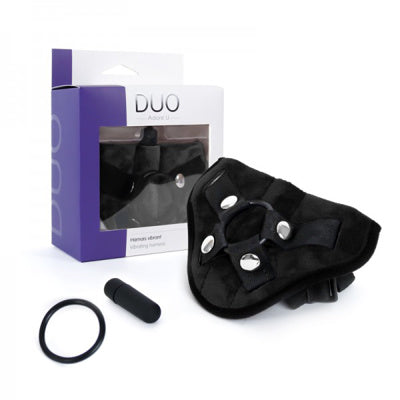 Adore U - DUO - Harnais et petit vibrateur - Noir