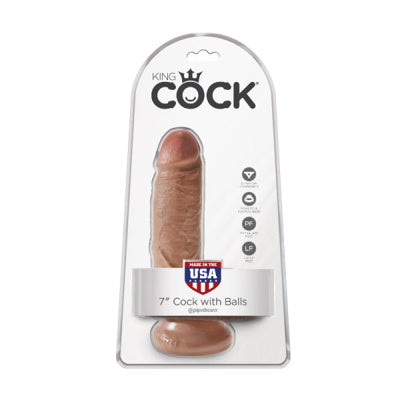 King Cock - Dildo 7 pouces Avec Testicules - Bronzé