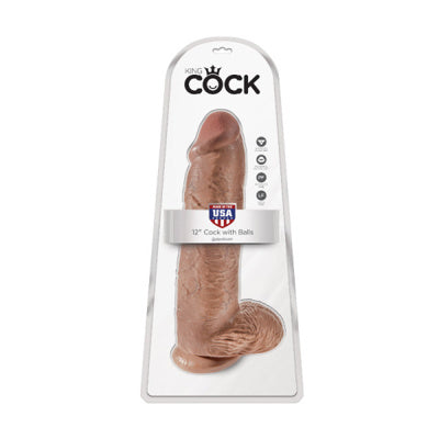 King Cock - Dildo 12 pouces With Balls - Bronzé