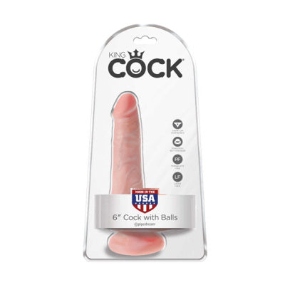 King Cock - Dildo 6 pouces Avec Testicules - Peau