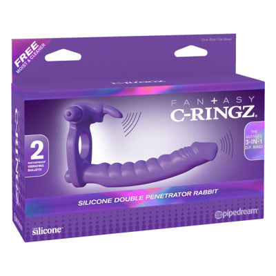 FANTASY C-Ringz - Silicone Double Penetrator Rabbit