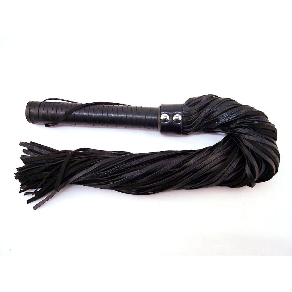 Rouge - Fouet Long en Cuir - Noir