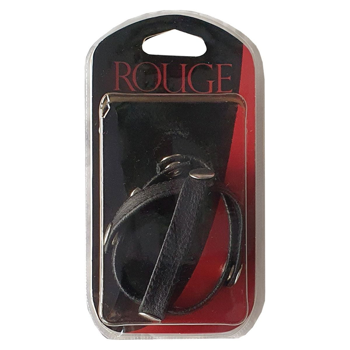 Rouge - Sangle Pénien à Trois Pièces - Noir