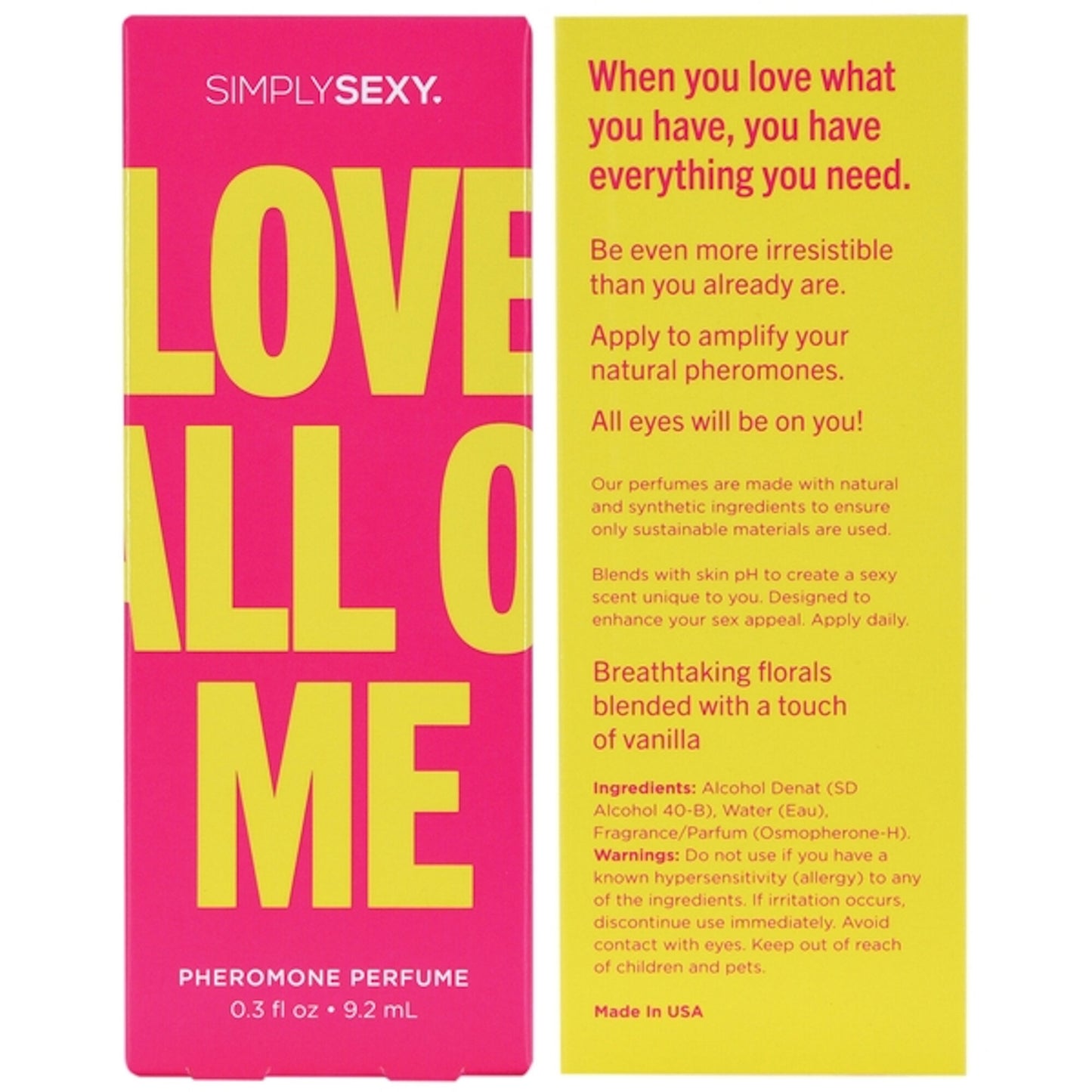 Simply Sexy - Parfum Infusé aux Phéromones - Love All Of Me 9.2ml