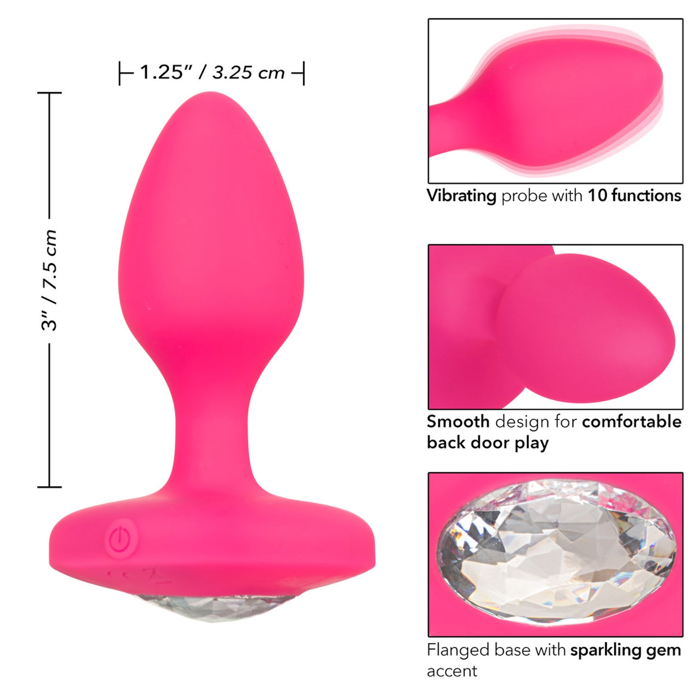 Cheeky Gems - Rechargeable Vib Probe Moyen - Rose