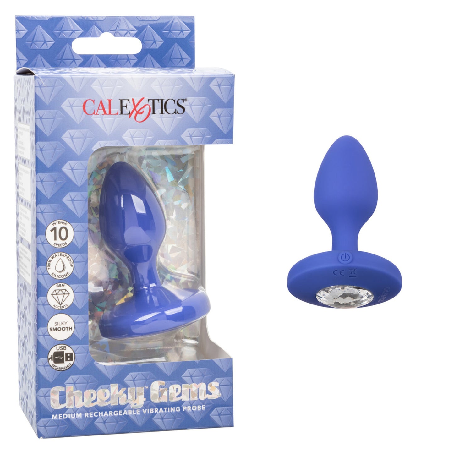 Cheeky Gems - Rechargeable Vib Probe Moyen - Bleu