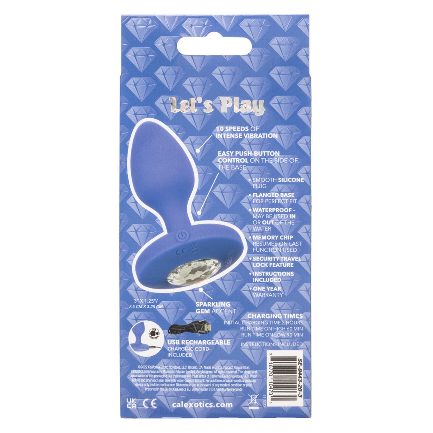 Cheeky Gems - Rechargeable Vib Probe Moyen - Bleu