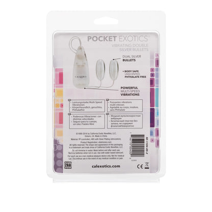 Pocket Exotics - Vibrating Double Bullets - Argent