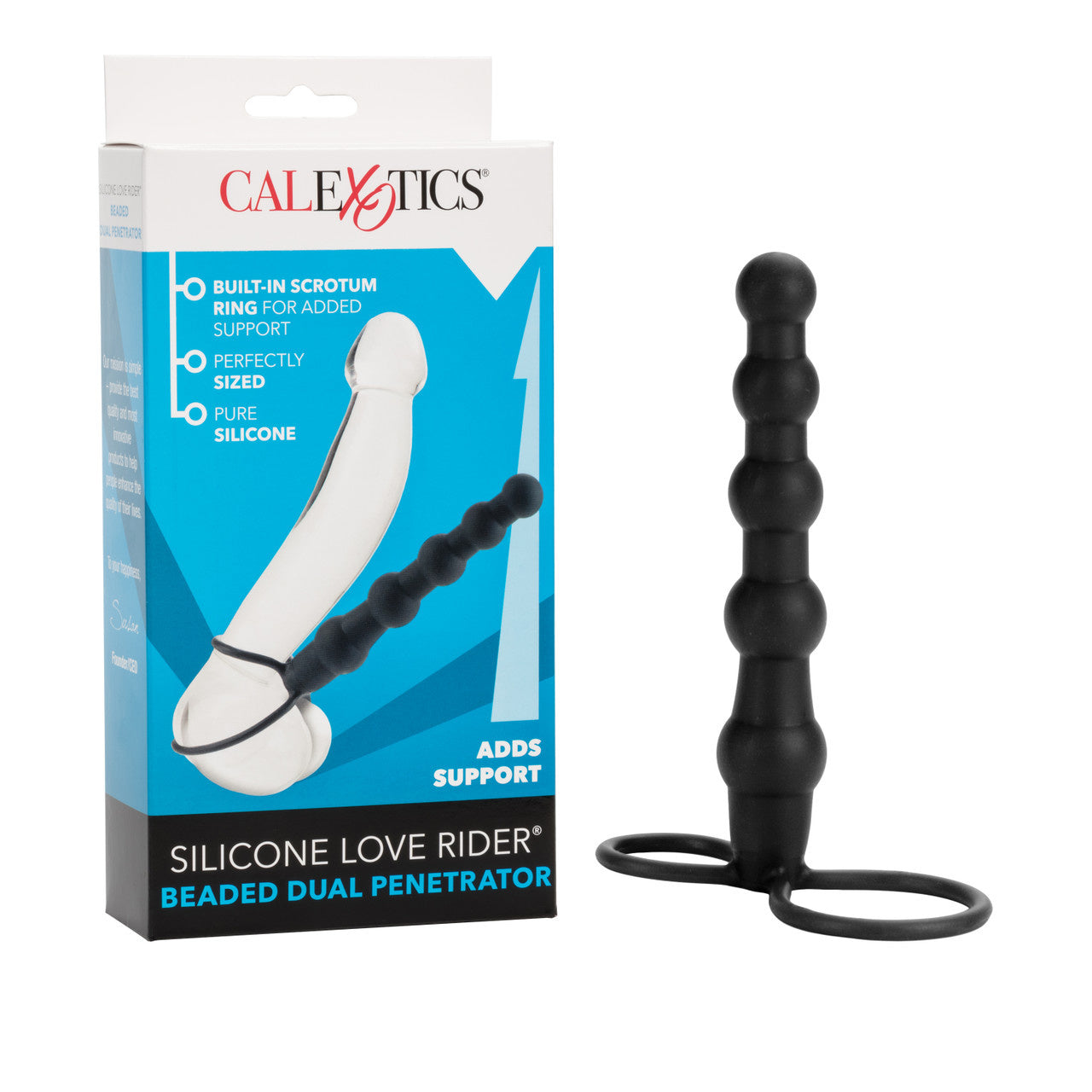 Silicone Love Rider - Beaded Dual Penetrator