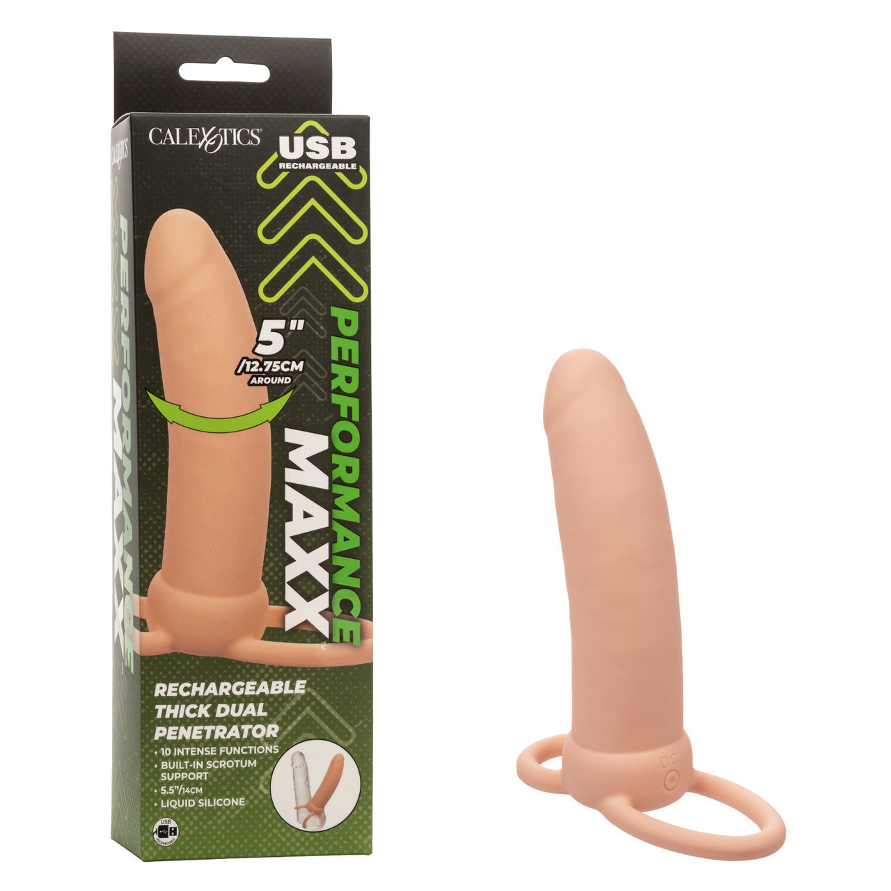 Performance Maxx - Rechargeable Dual Penetrator 5" - Beige