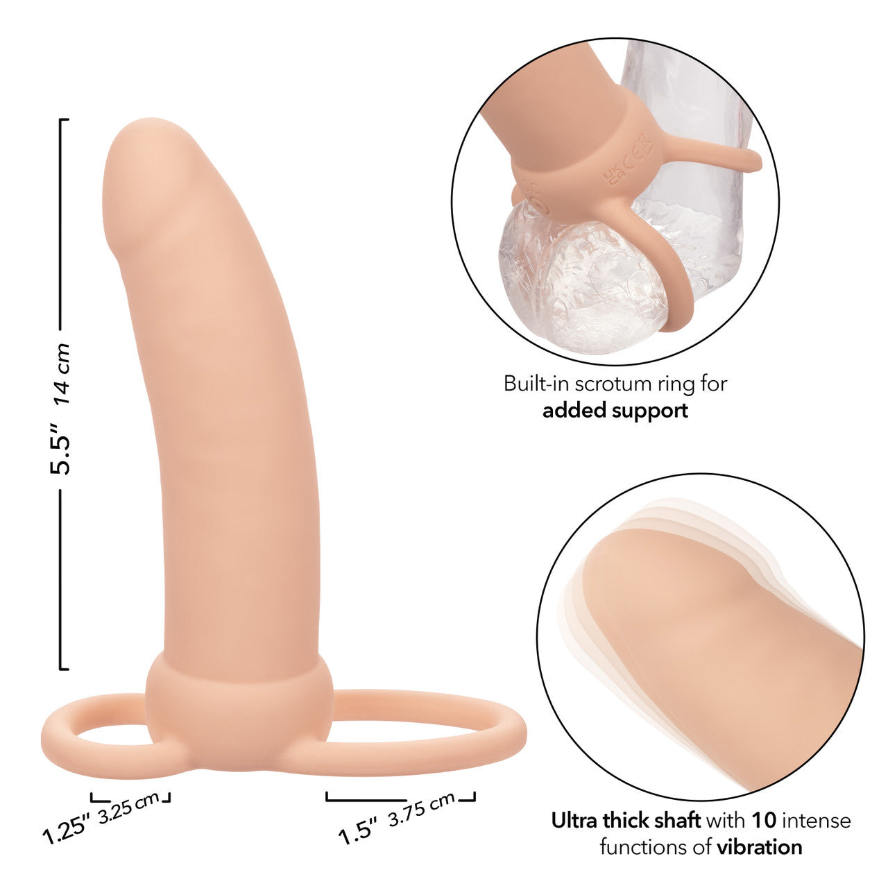 Performance Maxx - Rechargeable Dual Penetrator 5" - Beige