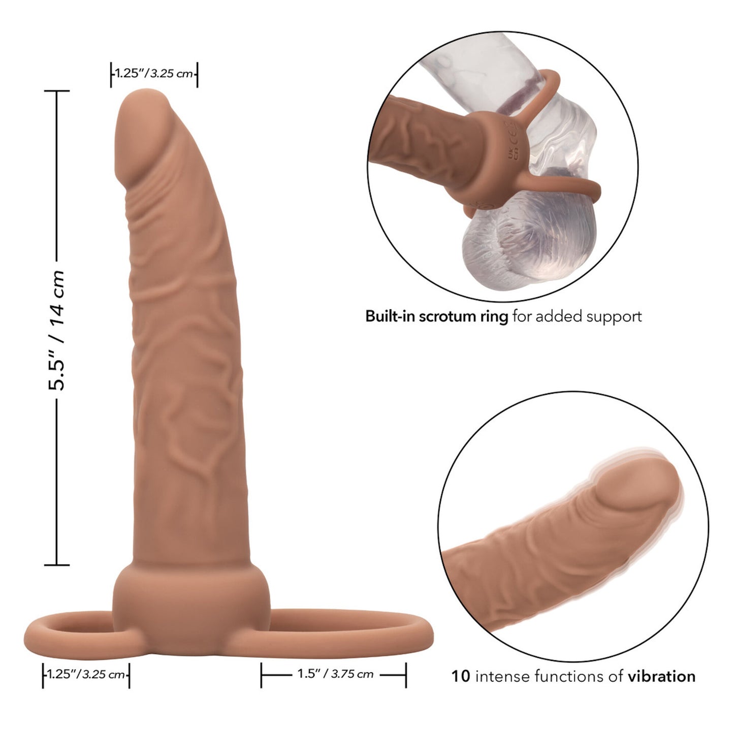 Performance Maxx - Rechargeable Dual Penetrator - Brun