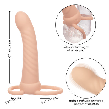 Performance Maxx - Rechg Ribbed Dual Penetrator - Beige