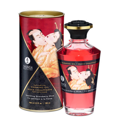 Shunga - Huile Aphrodisiaque - Vin Pétillant à la Fraise