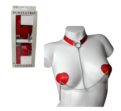 Nipplicious - Pasties & Collier Dominatrix - Rouge