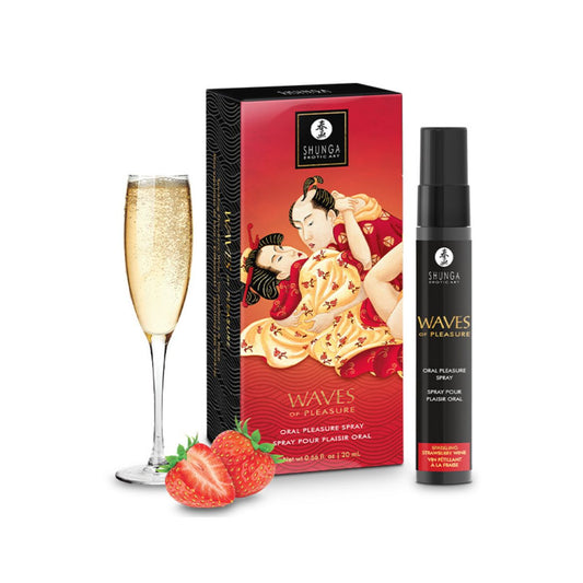 Shunga - Waves Spray Plaisir Oral - Vin Pétillant Aux Fraises