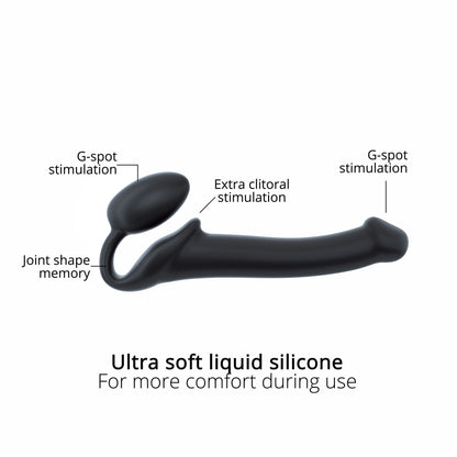 Strap-on-me - Silicone Bendable Strap-On - Petit - Noir