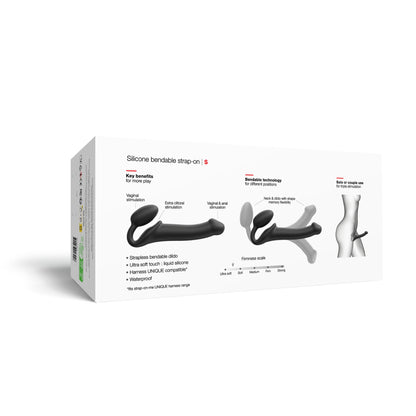 Strap-on-me - Silicone Bendable Strap-On - Petit - Noir