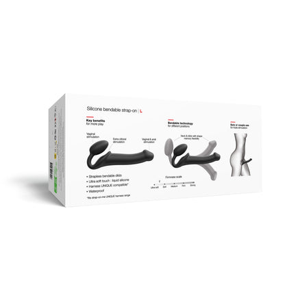 Strap-on-me - Silicone Bendable Strap-On - Grand - Noir