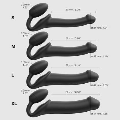 Strap-on-me - Silicone Bendable Strap-On - Grand - Noir