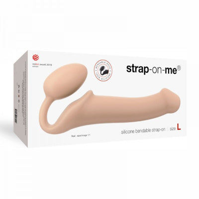 Strap-on-me - Strap-On Semi-Realiste Bendable - Grand - Beige