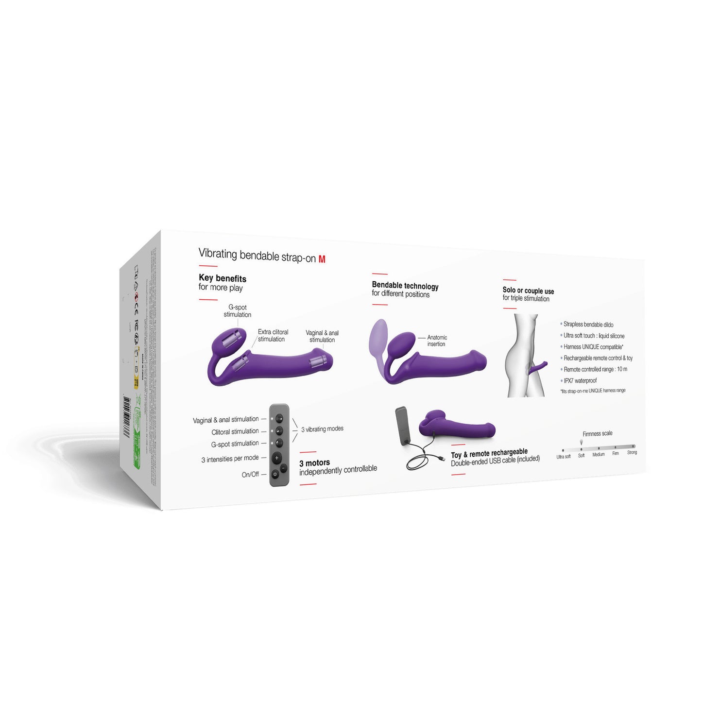 Strap-on-me - Strap-On Vibrant 3 Moteur - Moyen - Mauve