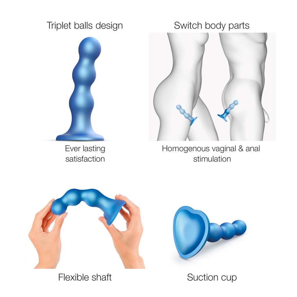 Strap-on-me - Dildo Plug Balls - Moyen Bleu