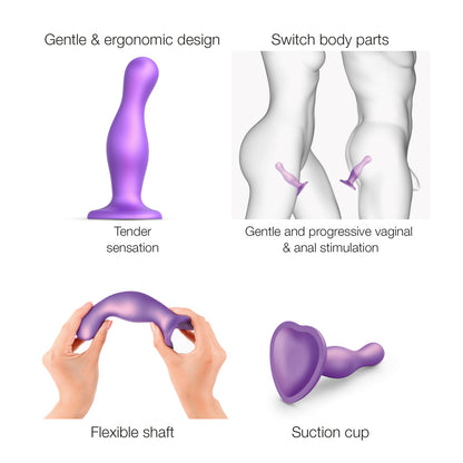 Strap-on-me - Dildo Plug Curvy - Petit Violet