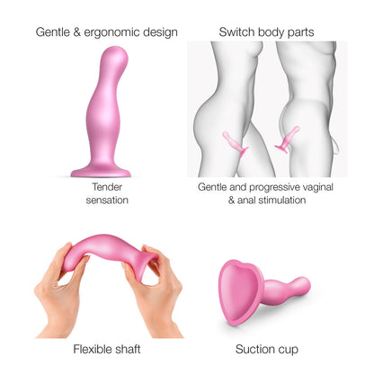 Strap-on-me - Dildo Plug Curvy - Grand Rose