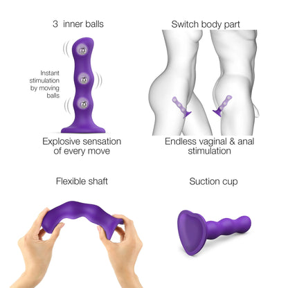 Strap-on-me - Dildo Geisha Balls - Mauve - Medium