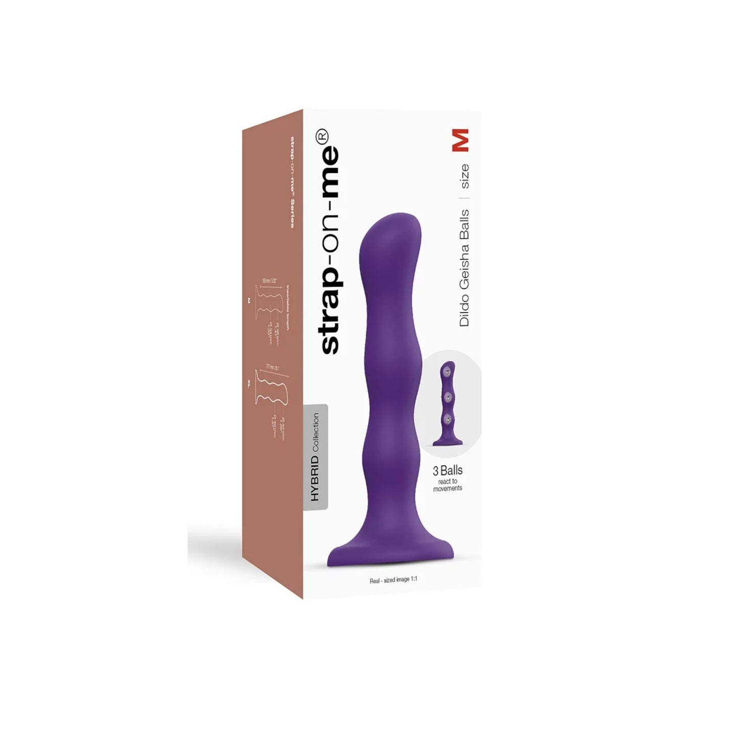 Strap-on-me - Dildo Geisha Balls - Mauve - Medium