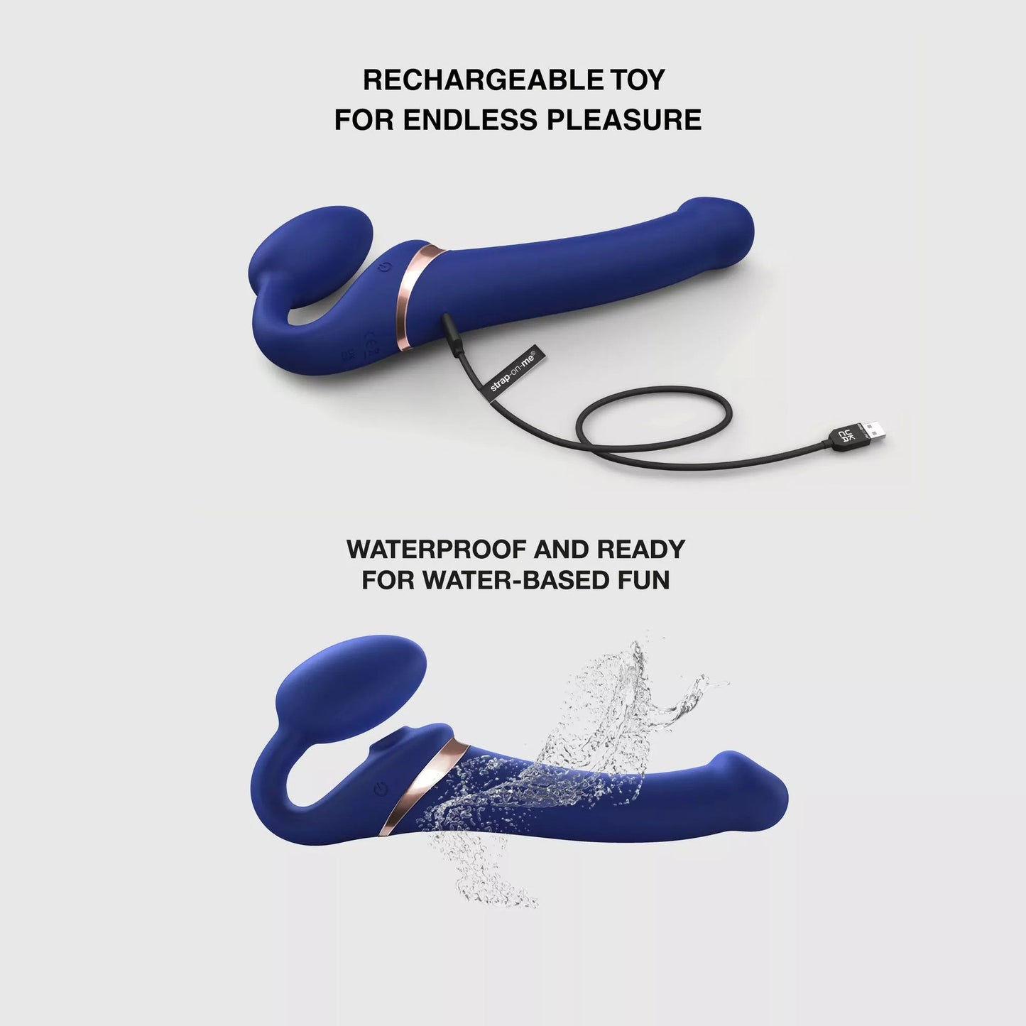 Strap-On-Me - Strap-on Flexible Multi-Orgasme - Medium - Bleu