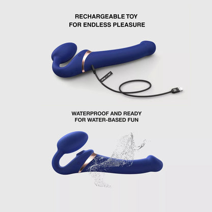 Strap-On-Me - Strap-on Flexible Multi-Orgasme - Medium - Bleu