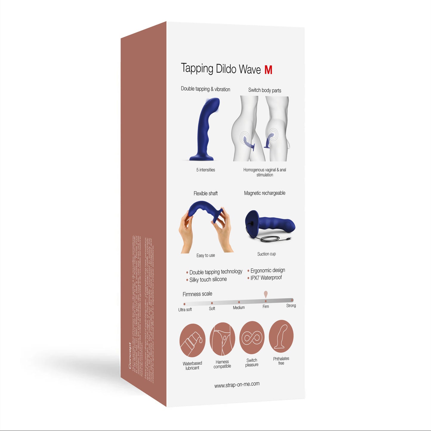 Strap-on-me - Tapping Dildo Wave - M - Bleu